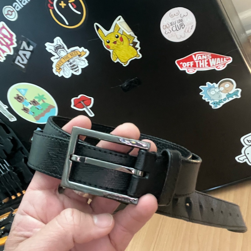 Men's Burberry Black Leather Belt